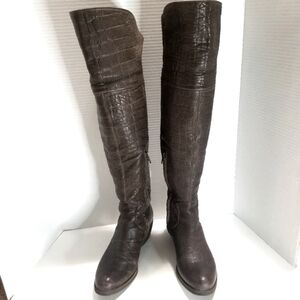 Vic Matié Embossed Leather Over The Knee Boots. Size: EU 37.